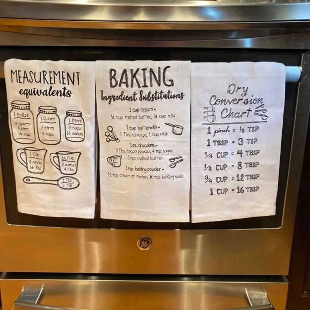 🎉HP🎉 Baker Chef Tea Towels Set of 3 Embroidered